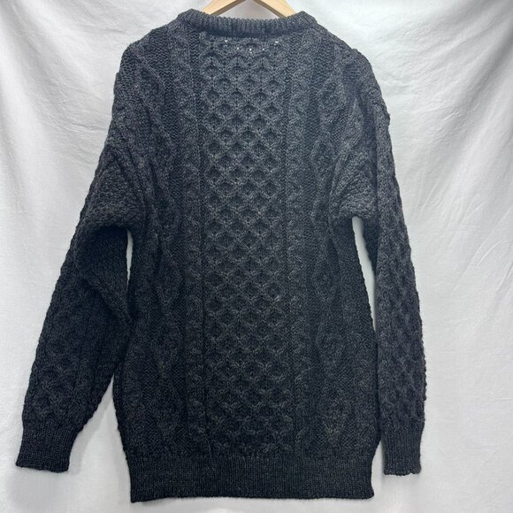 Aran Crafts Aran Islands-motif Made in Ireland 100% Wool Pullover Sweater Small - Picture 2 of 9
